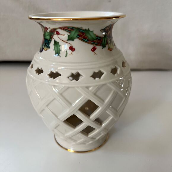 BNWOB Lenox Ivory China Christmas Holiday Decoration Candle Fragrance Warmer - Picture 5 of 9